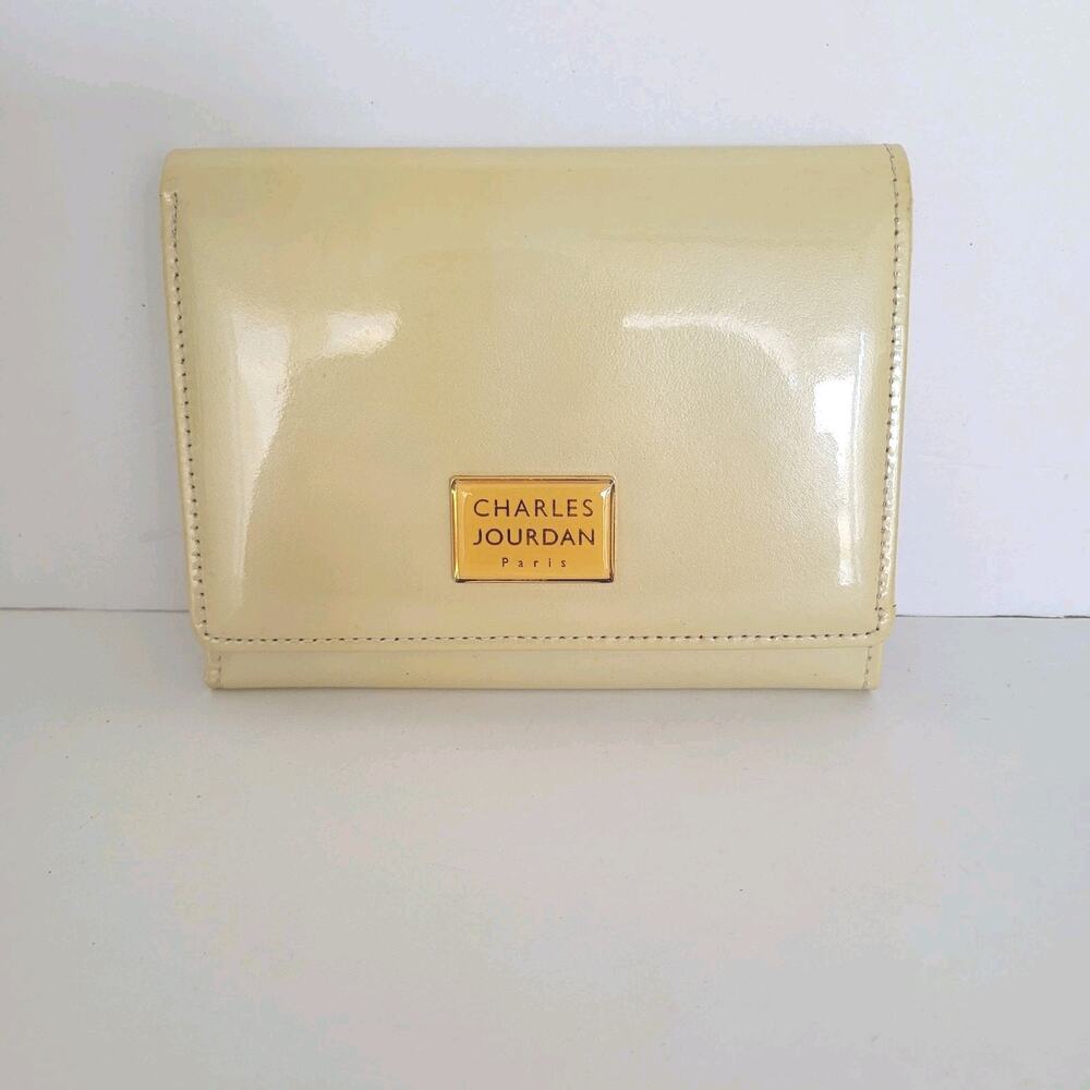 Charles Jourdan Paris Wallet Card Bill Medium Bifold Yellow‎ Champagne Designer